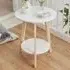 2-Tier Round Coffee Side Table - White, Wood