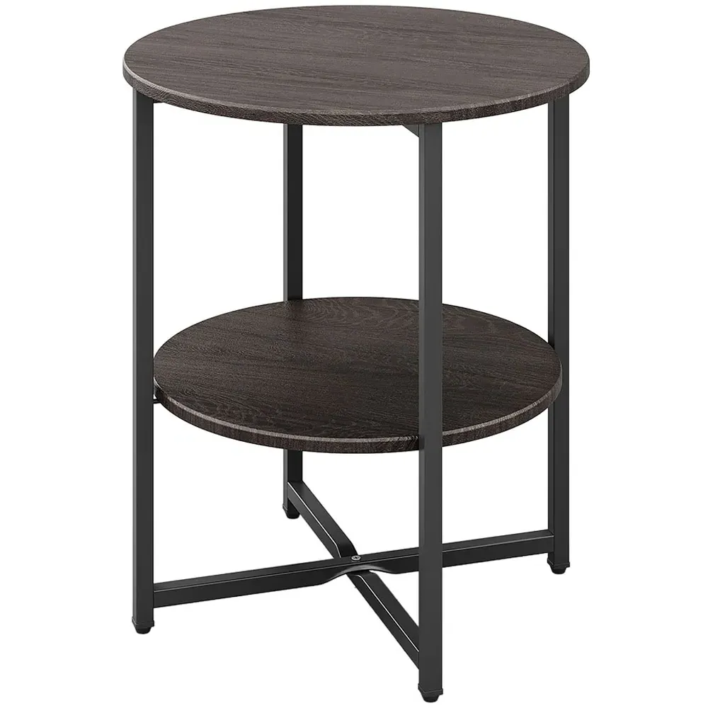 2 Tier Round Coffee Table - Brown