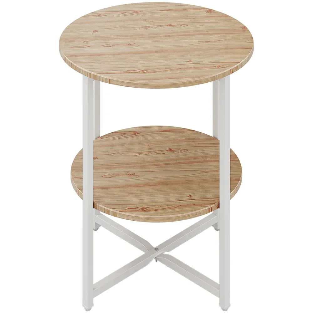 2-Tier Round Coffee Table - Brown