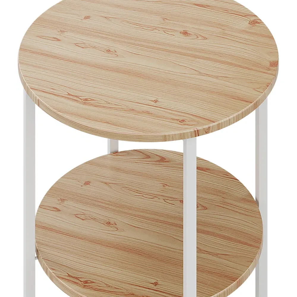 2-Tier Round Coffee Table - Brown