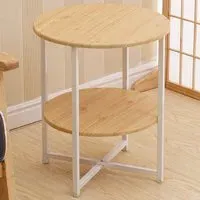 2-Tier Round Coffee Table - Brown