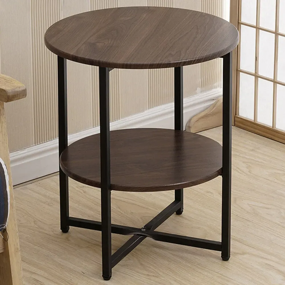 2 Tier Round Coffee Table - Brown image