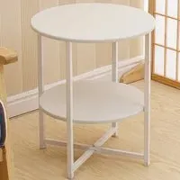 2 Tier Round Coffee Table - White