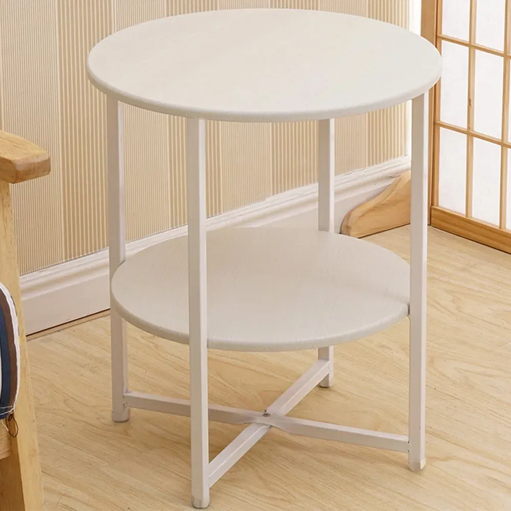 2 Tier Round Coffee Table - White image