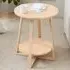 2-Tier Round Solid Wood Coffee Side Table - Cream