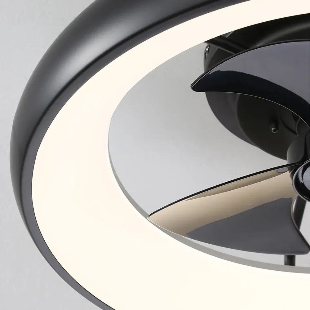 20 inch Adjustable LED Ceiling Fan Light with App Control - Black