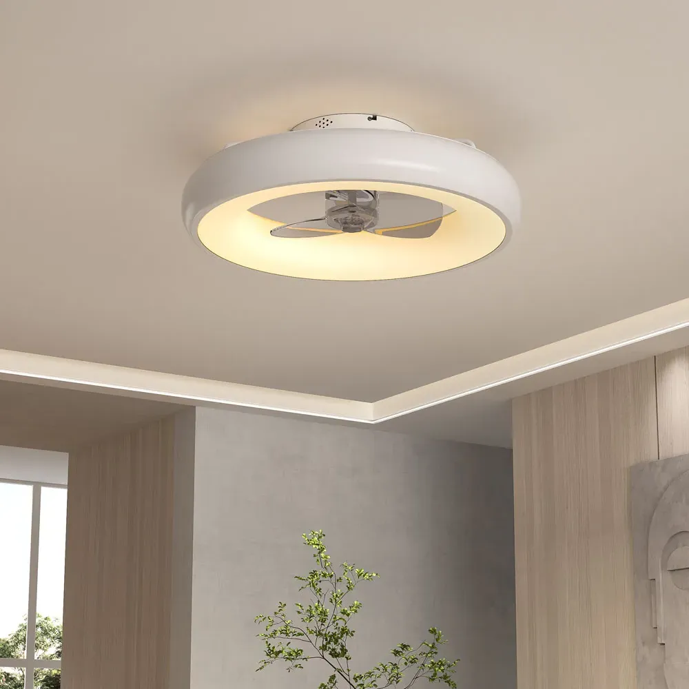 20 inch Adjustable LED Ceiling Fan Light with App Control - White