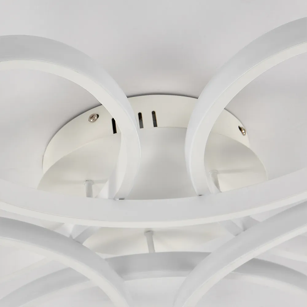 23 inch Petal Shaped LED Ceiling Light with Remote - White