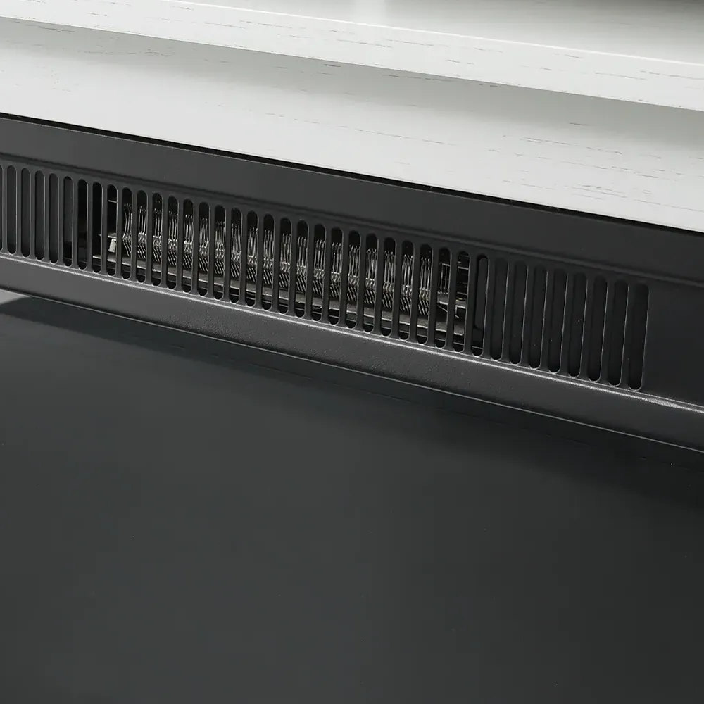 24 inch TV Stand with Electric Fireplace - White