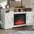 24 inch TV Stand with Electric Fireplace - White