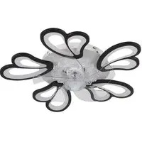 25 inch Double Petal Ceiling Fan Light with Remote - Black