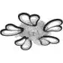 25 inch Double Petal Ceiling Fan Light with Remote - Black