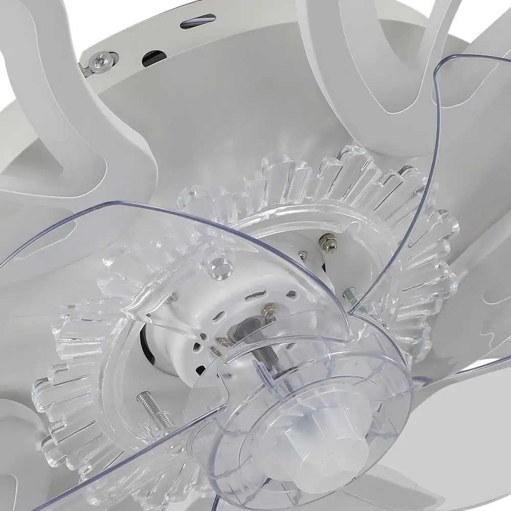 25 inch Double Petal Ceiling Fan Light with Remote - White