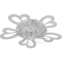 25 inch Double Petal Ceiling Fan Light with Remote - White