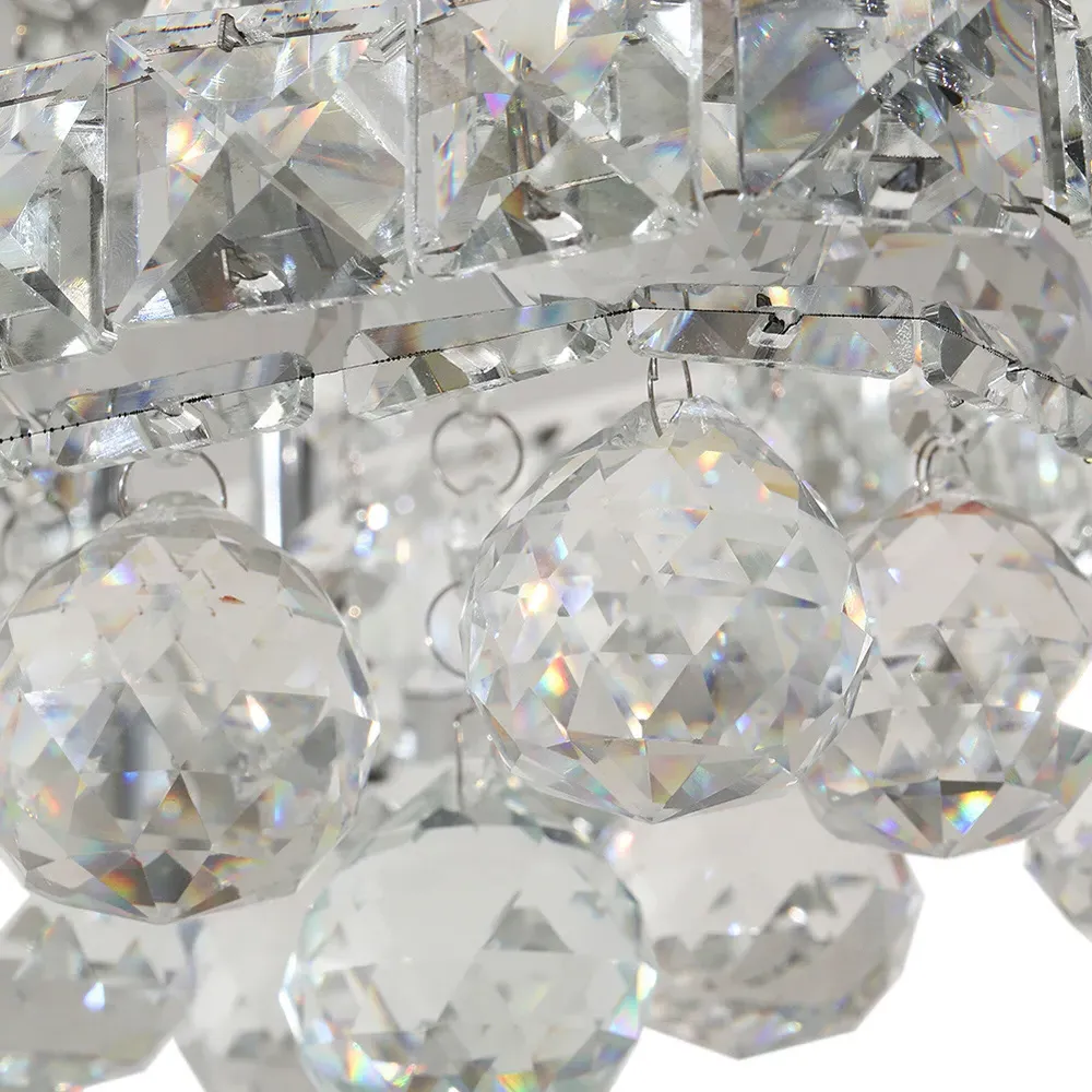 27 inch Crystal Square LED Ceiling Light with Remote - White