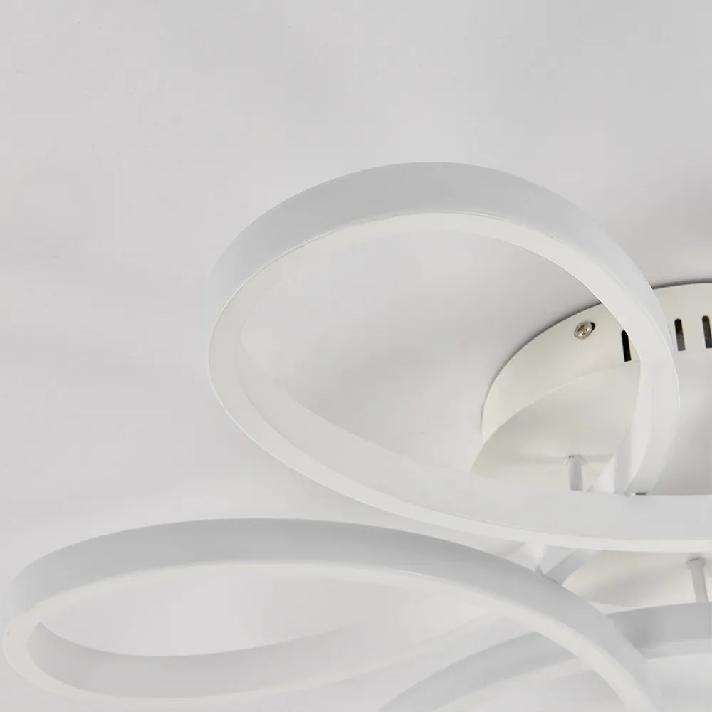 29 inch Petal Shaped LED Ceiling Light with Remote - White