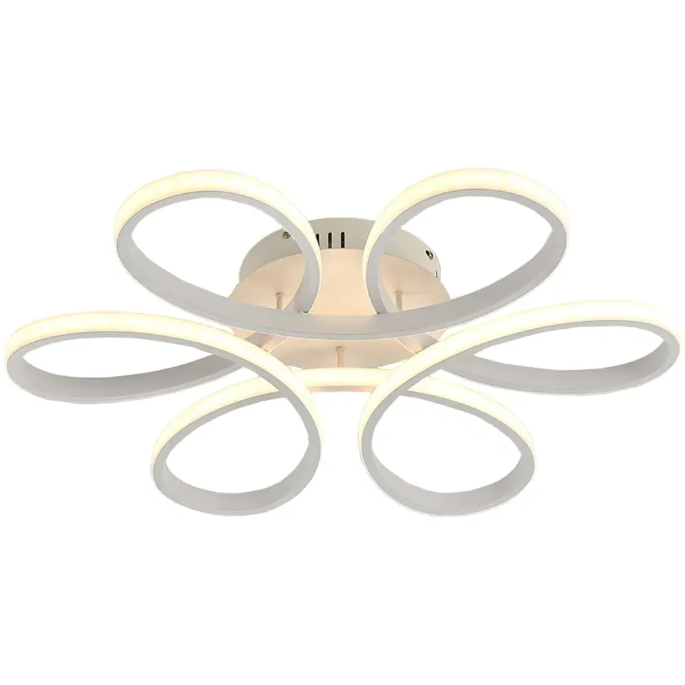 29 inch Petal Shaped LED Ceiling Light with Remote - White