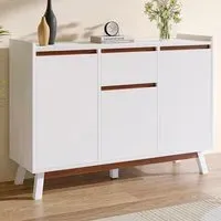 3 Door Single Drawer Sideboard - White