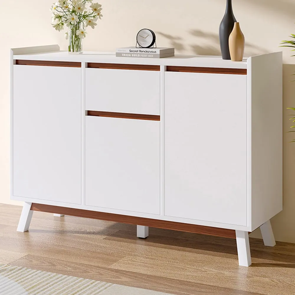 3 Door Single Drawer Sideboard - White image