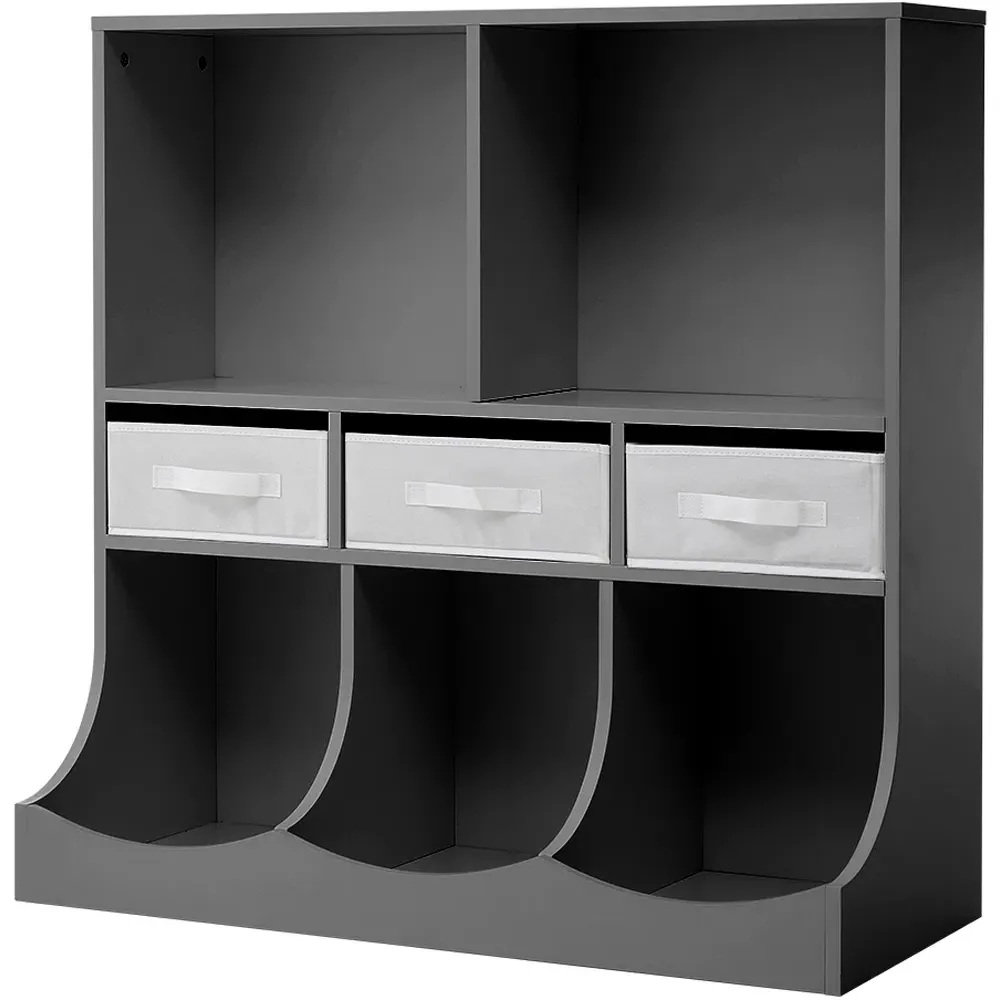 3 Drawer Open Storage Cabinet - Grey