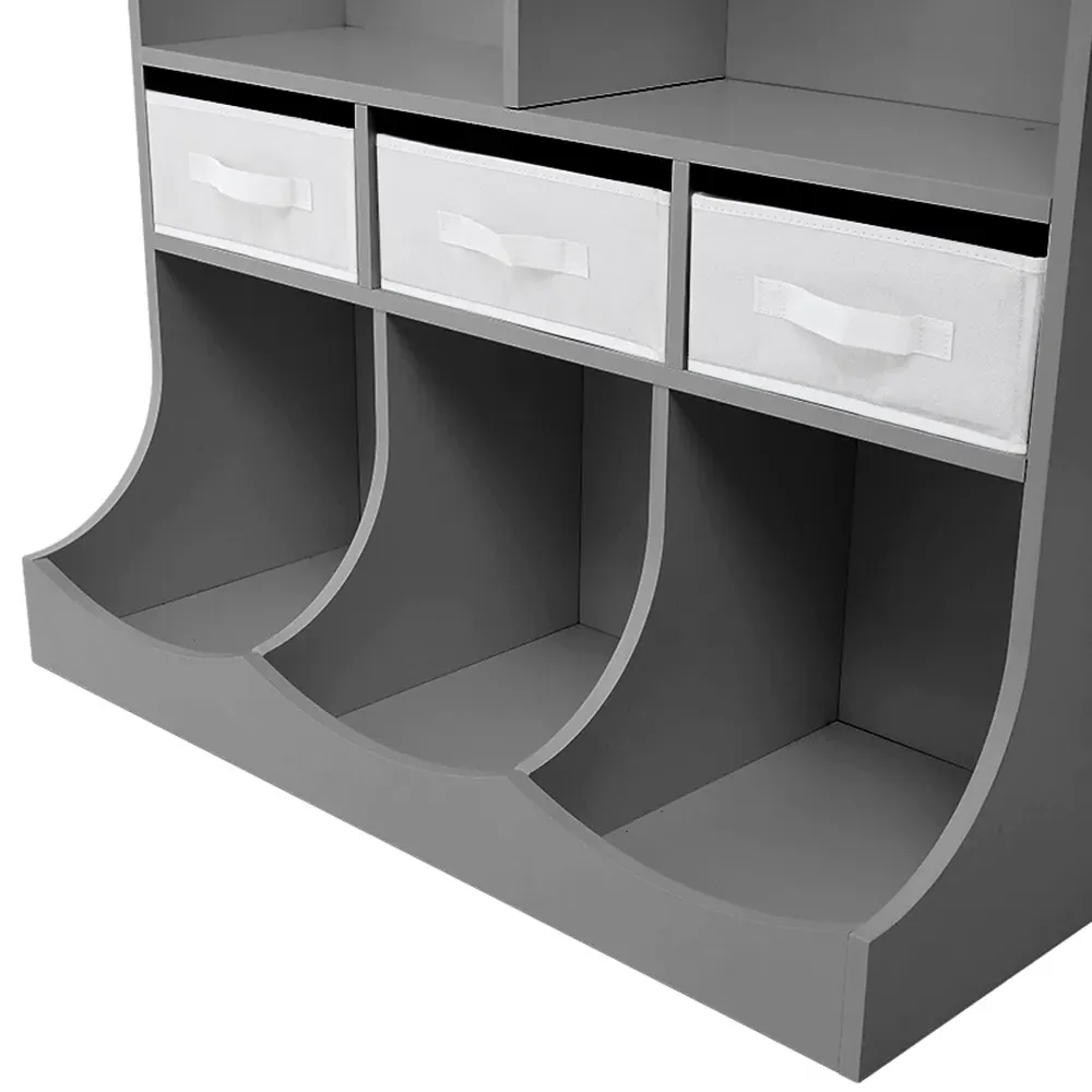 3 Drawer Open Storage Cabinet - Grey