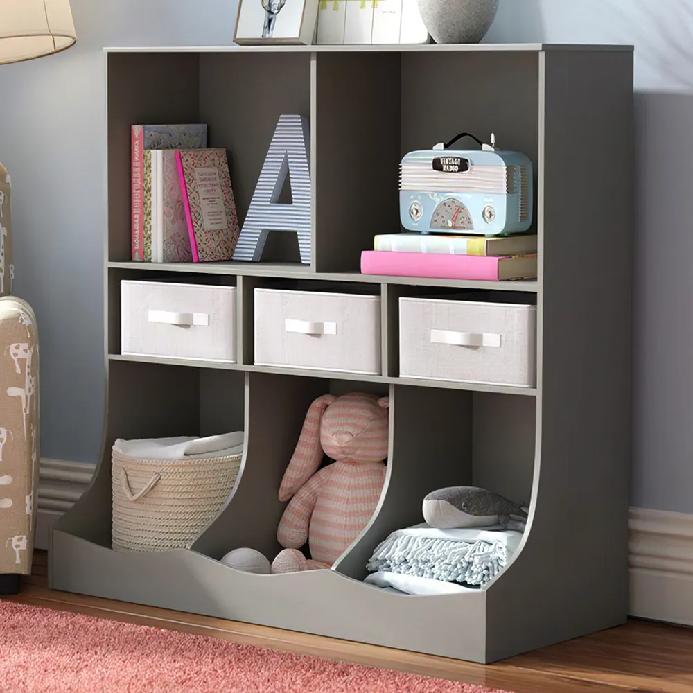 3 Drawer Open Storage Cabinet - Grey image