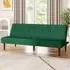 3-Seater Convertible Tufted Towelling Sofa Bed - Green