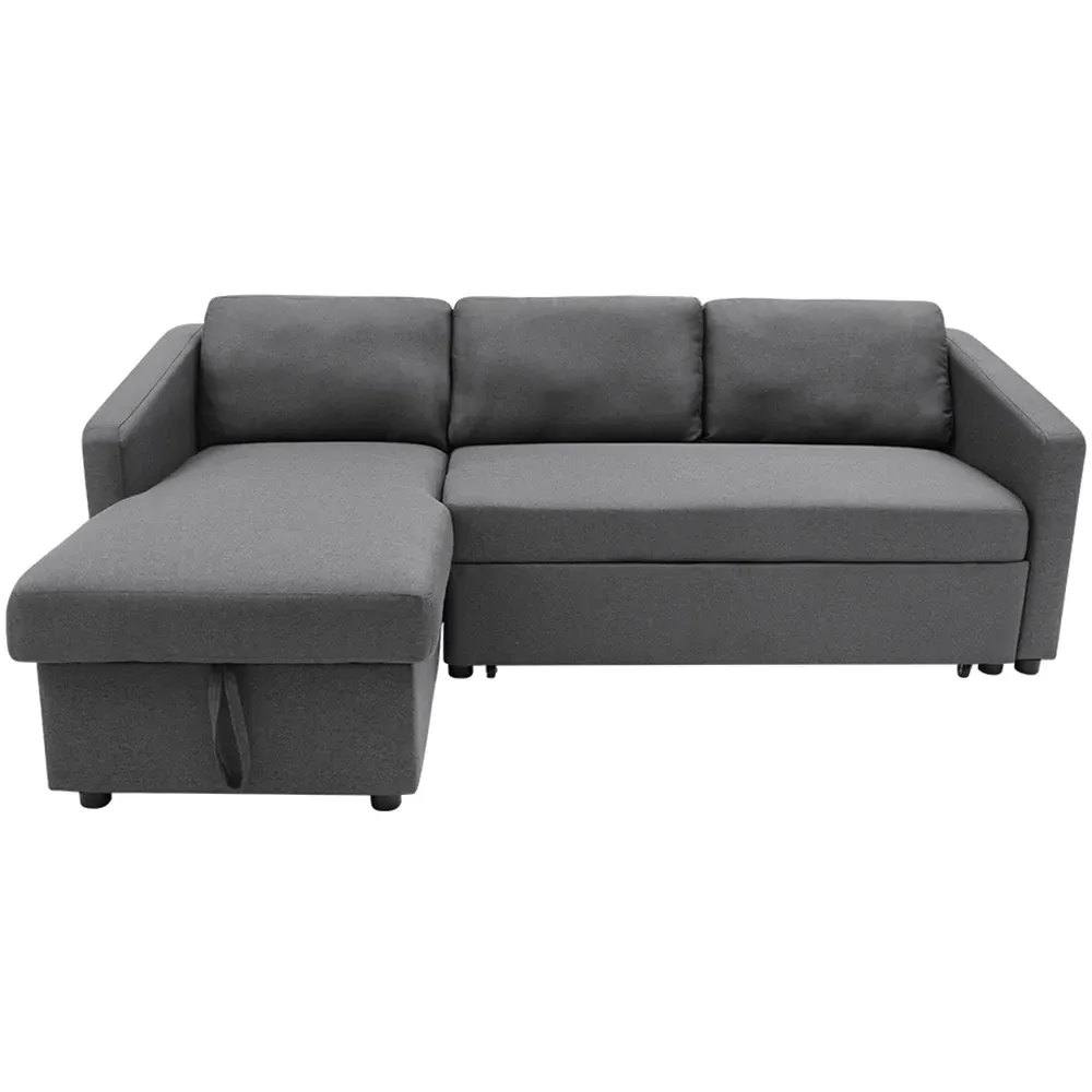3-Seater Corner Sofa Bed with Storage - Grey