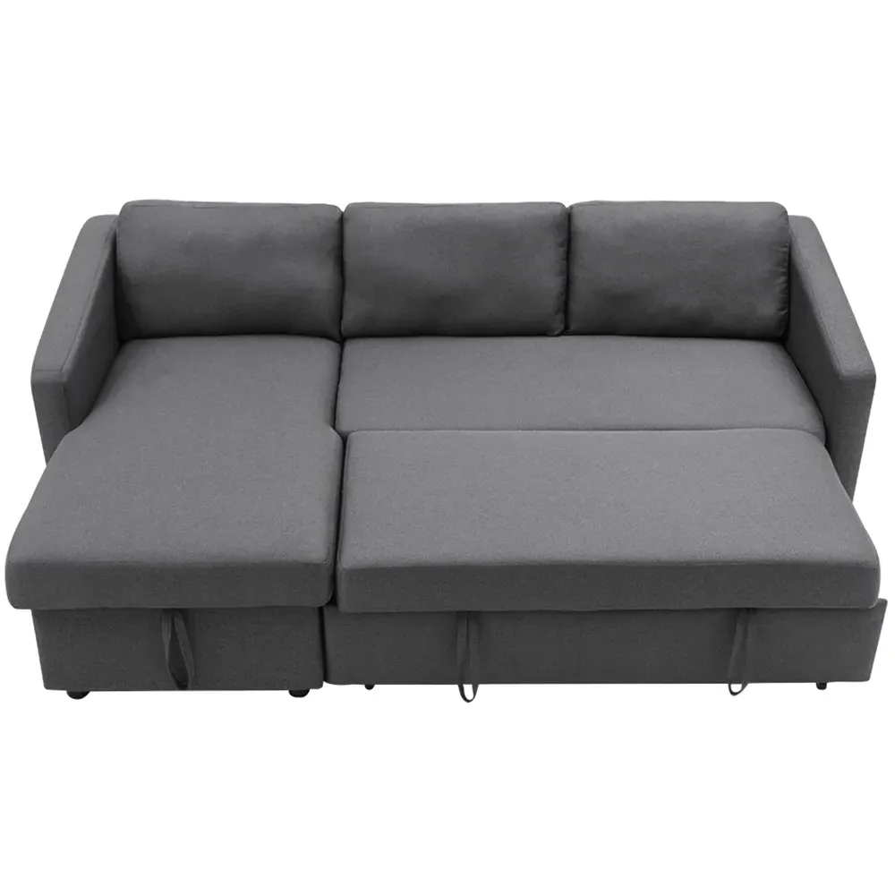 3-Seater Corner Sofa Bed with Storage - Grey
