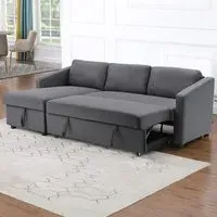 3-Seater Corner Sofa Bed with Storage - Grey