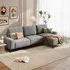 3-Seater L-Shaped Sleeper Sofa - Grey