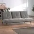 3-Seater Sofa Bed with Click-Clack - Grey, Faux Suede