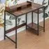 3 Shelf Office Desk with Monitor Stand - Brown