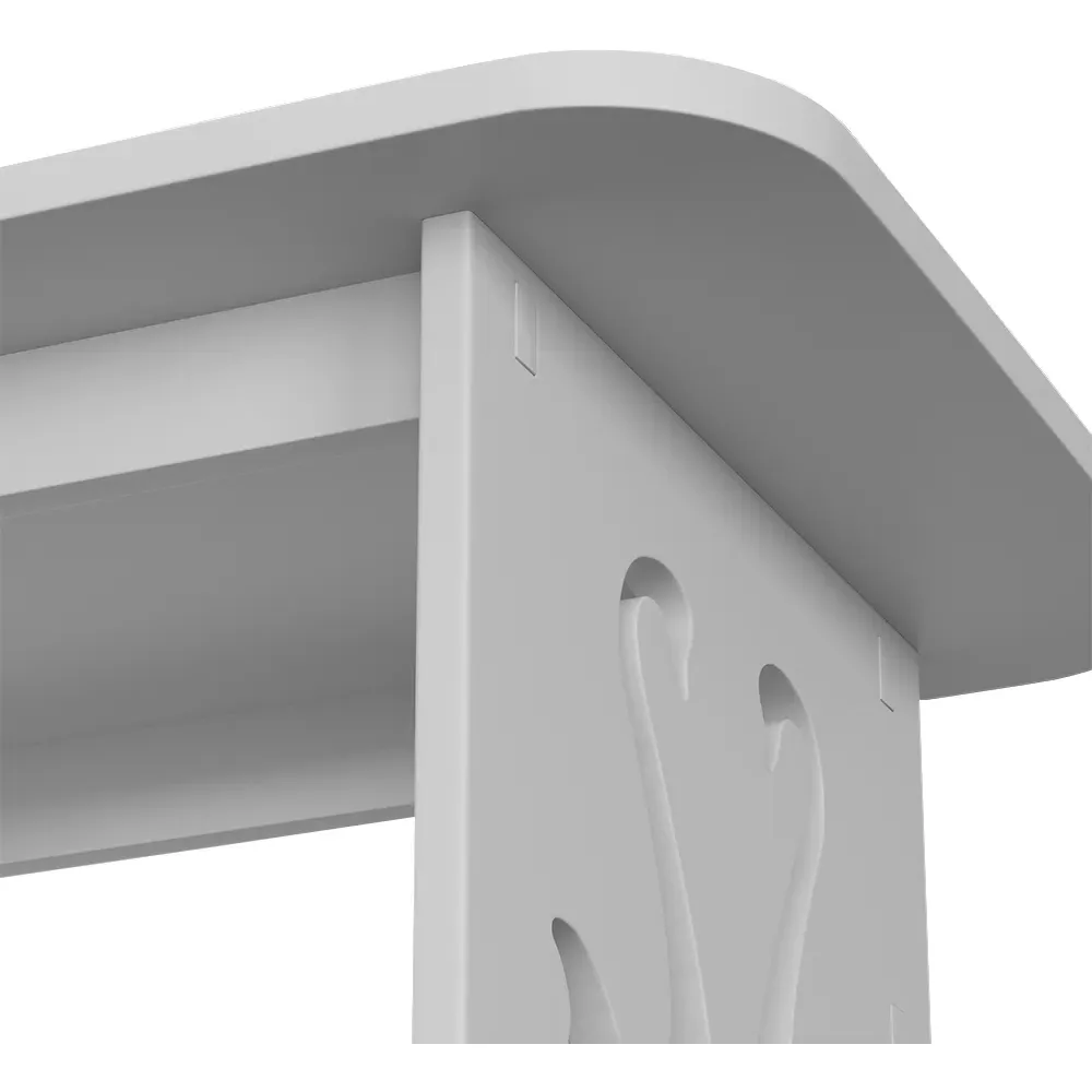 3 Shelf Side Table with Cutout Patterns - White, Wood