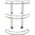 3 Tier Wall Mounted Corner Shelf - Silver, Glass