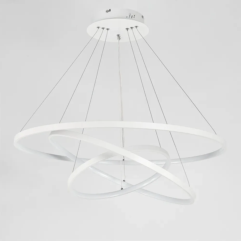 3 Tiered Pendant Ceiling Light with Remote - White