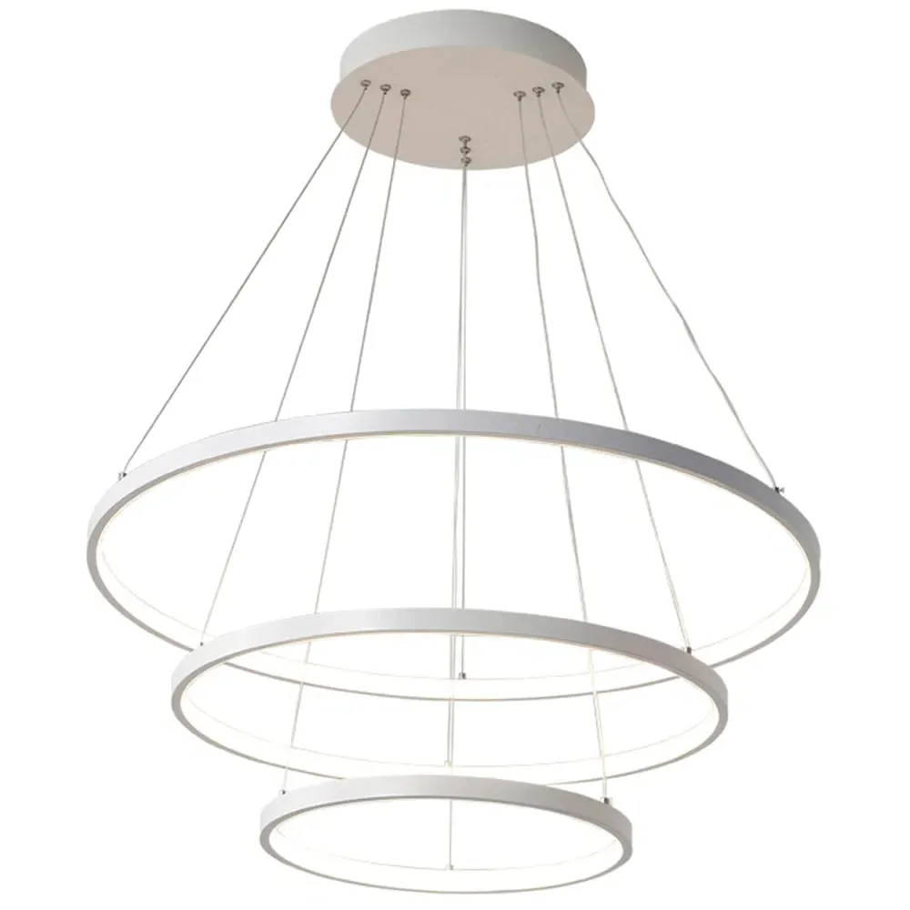 3 Tiered Pendant Ceiling Light with Remote - White image