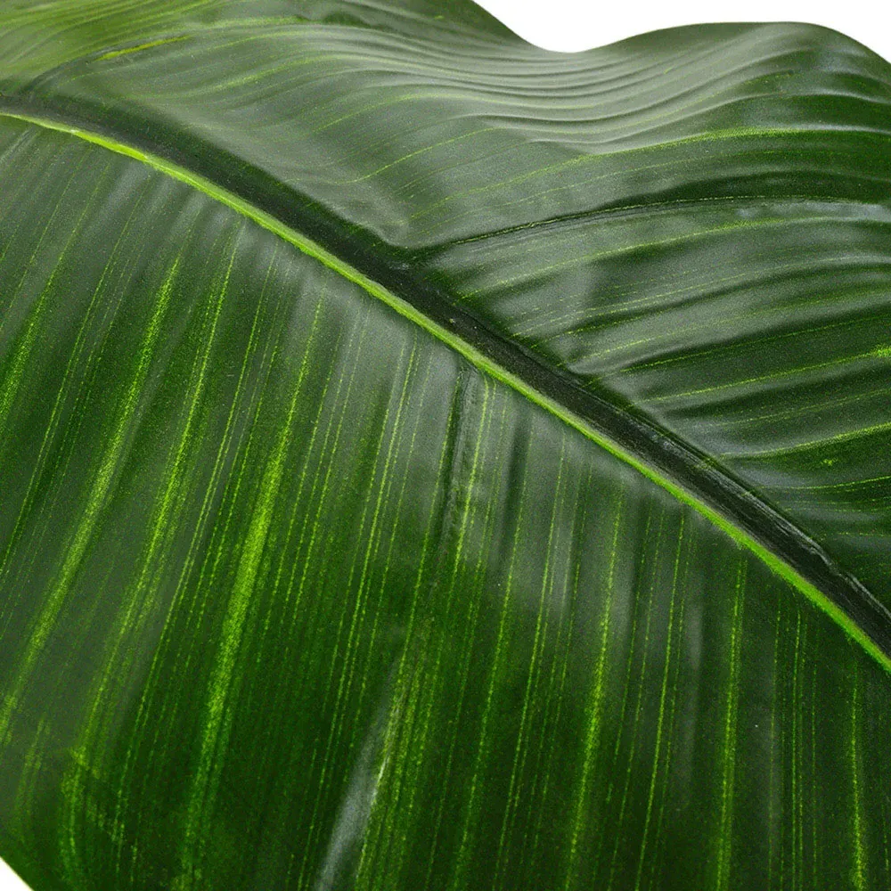 3 Trunk Artificial Banana Tree in Black Planter - Green