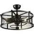 30 inch Metal Mesh Ceiling Fan Light with Bluetooth - Black