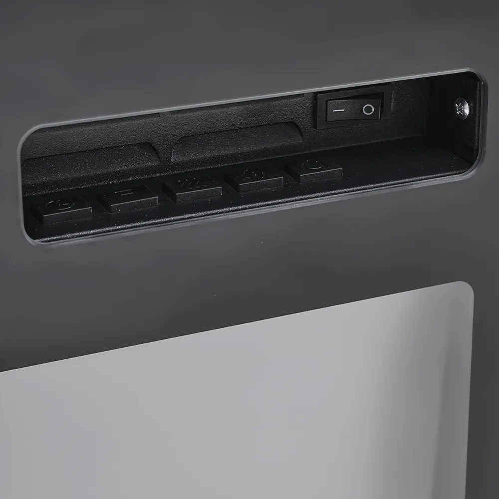 36 inch TV Stand with 12 Mood Light Electric Fireplace - White