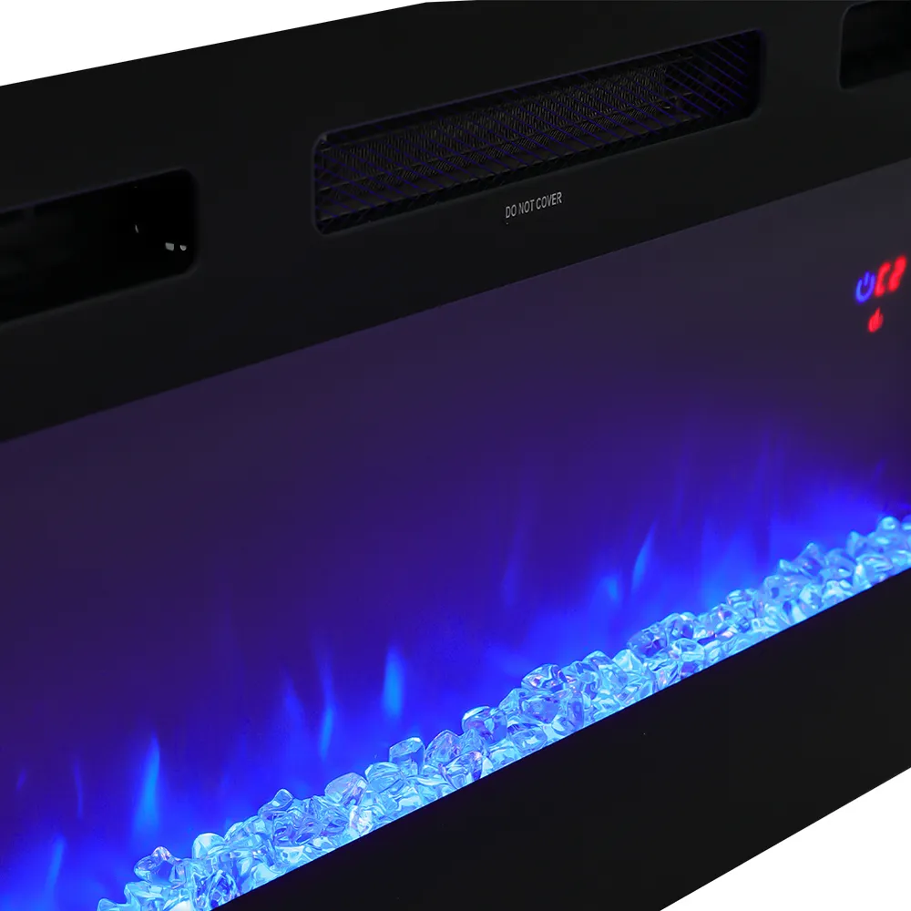 36 inch TV Stand with 12 Mood Light Electric Fireplace - White