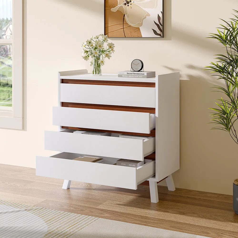 4 Drawer Storage Cabinet - White, Wooden