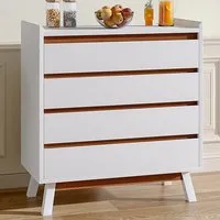 4 Drawer Storage Cabinet - White, Wooden