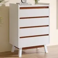 4 Drawer Storage Cabinet - White, Wooden