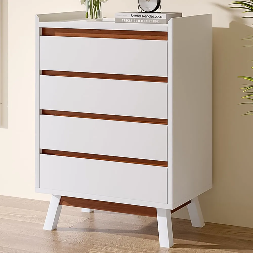 4 Drawer Storage Cabinet - White, Wooden image