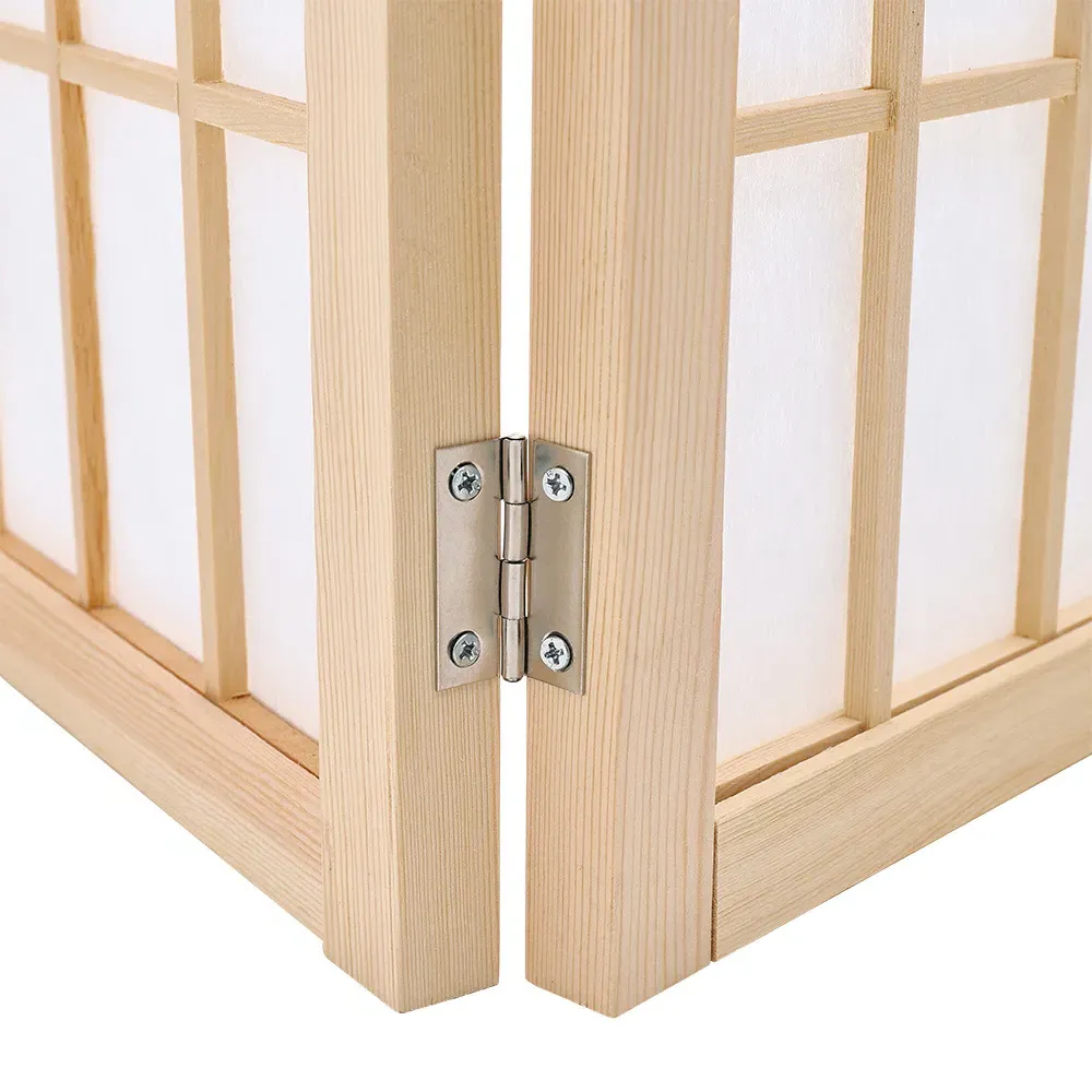 4 Panel Folding Privacy Screen - Natural, Wood