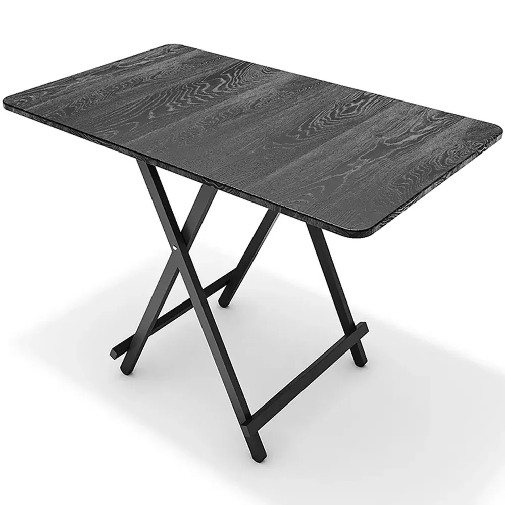 4-Seater Foldable Dining Table - Black, MDF
