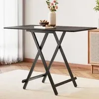 4-Seater Foldable Dining Table - Black, MDF