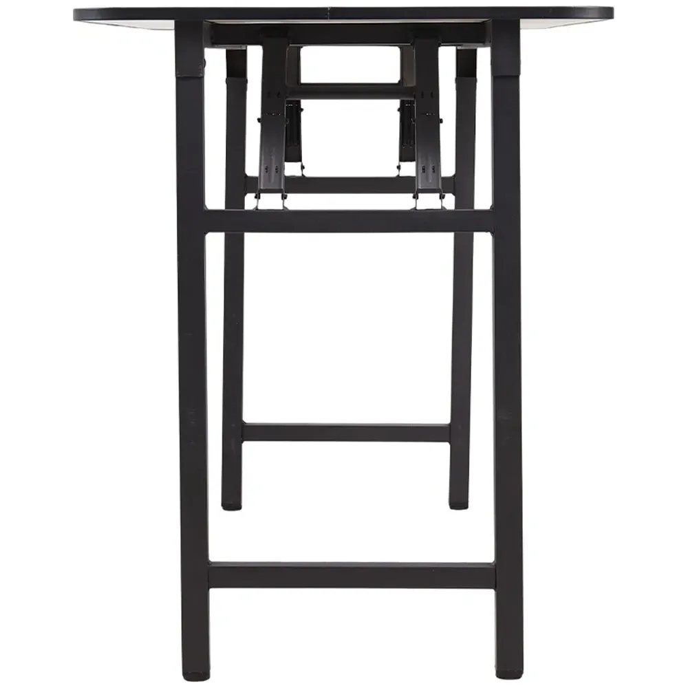 4-Seater Foldable Dining Table with Adjustable Feet - Black