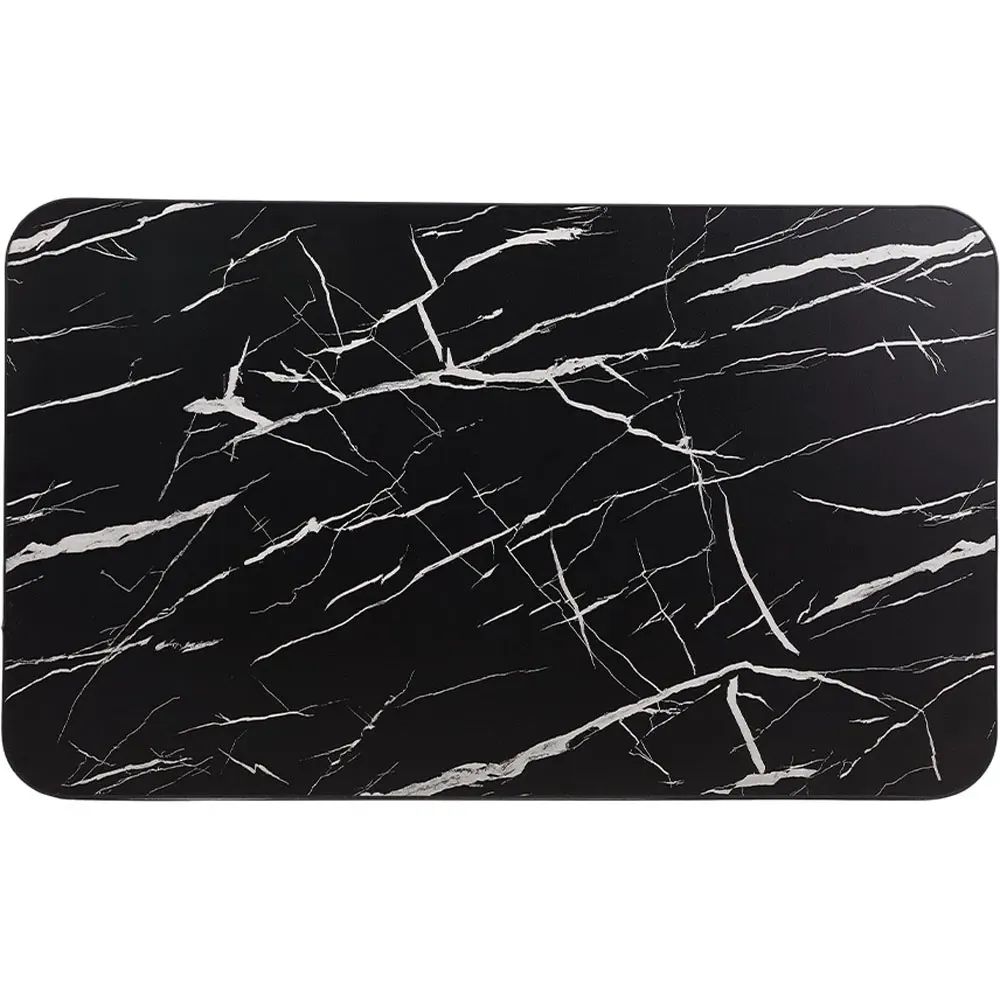 4-Seater Foldable Dining Table with Adjustable Feet - Black